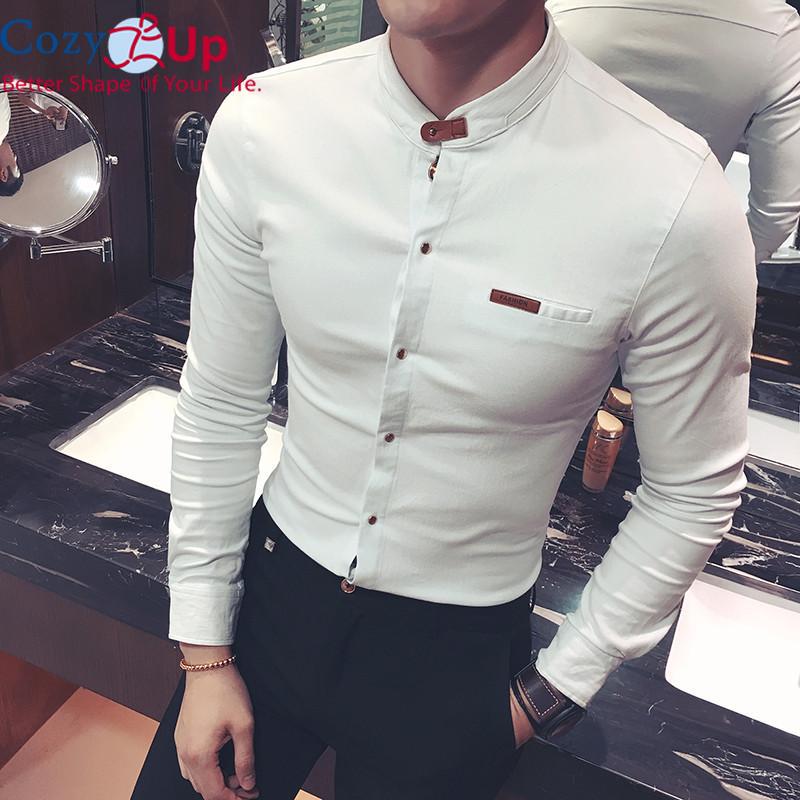 Men Stretchable Shirt New Fashion Solid 