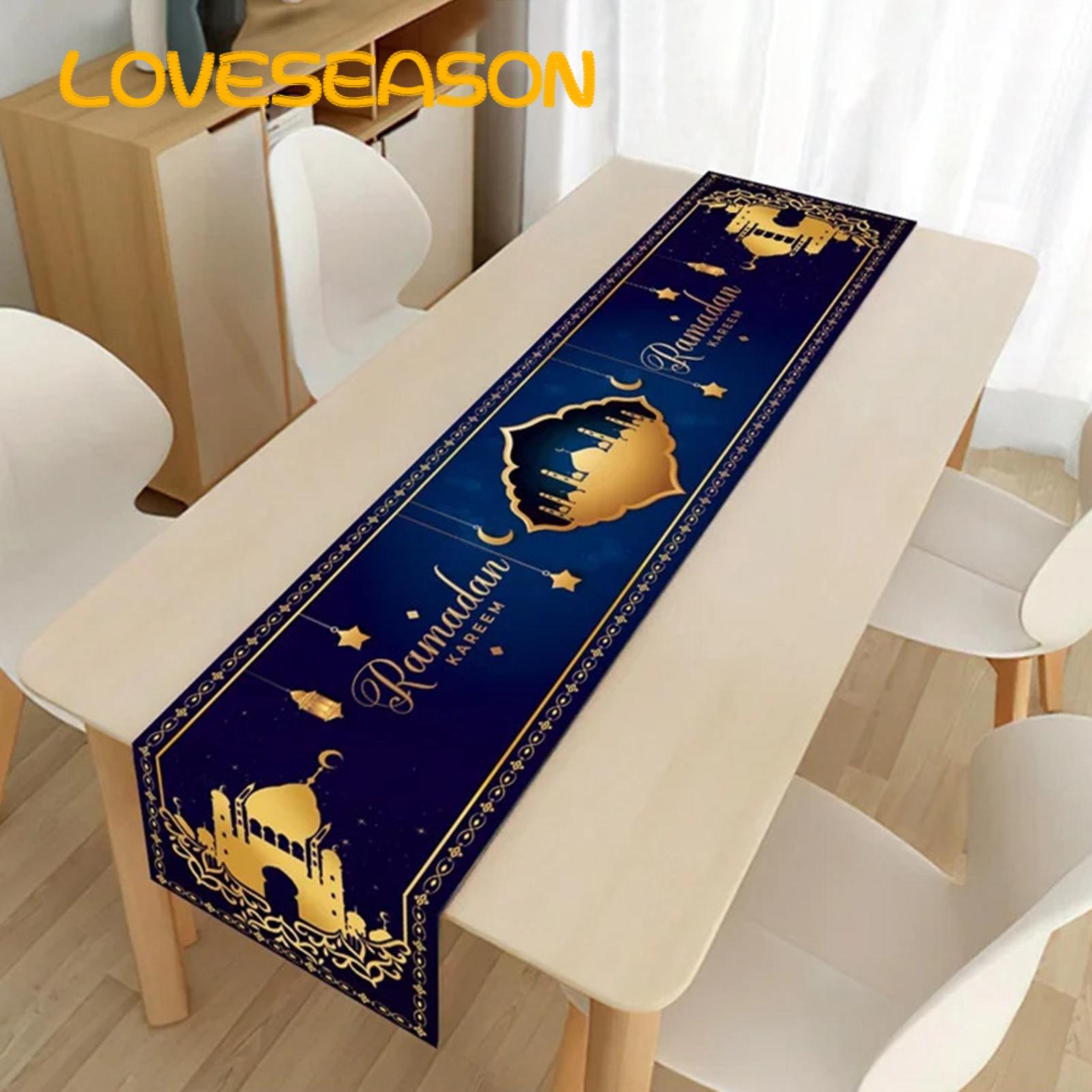 Ramadan Tablecloth Ramadan Table Runner Long Lasting Soft Decor for Mubarak Party Place Mat. 