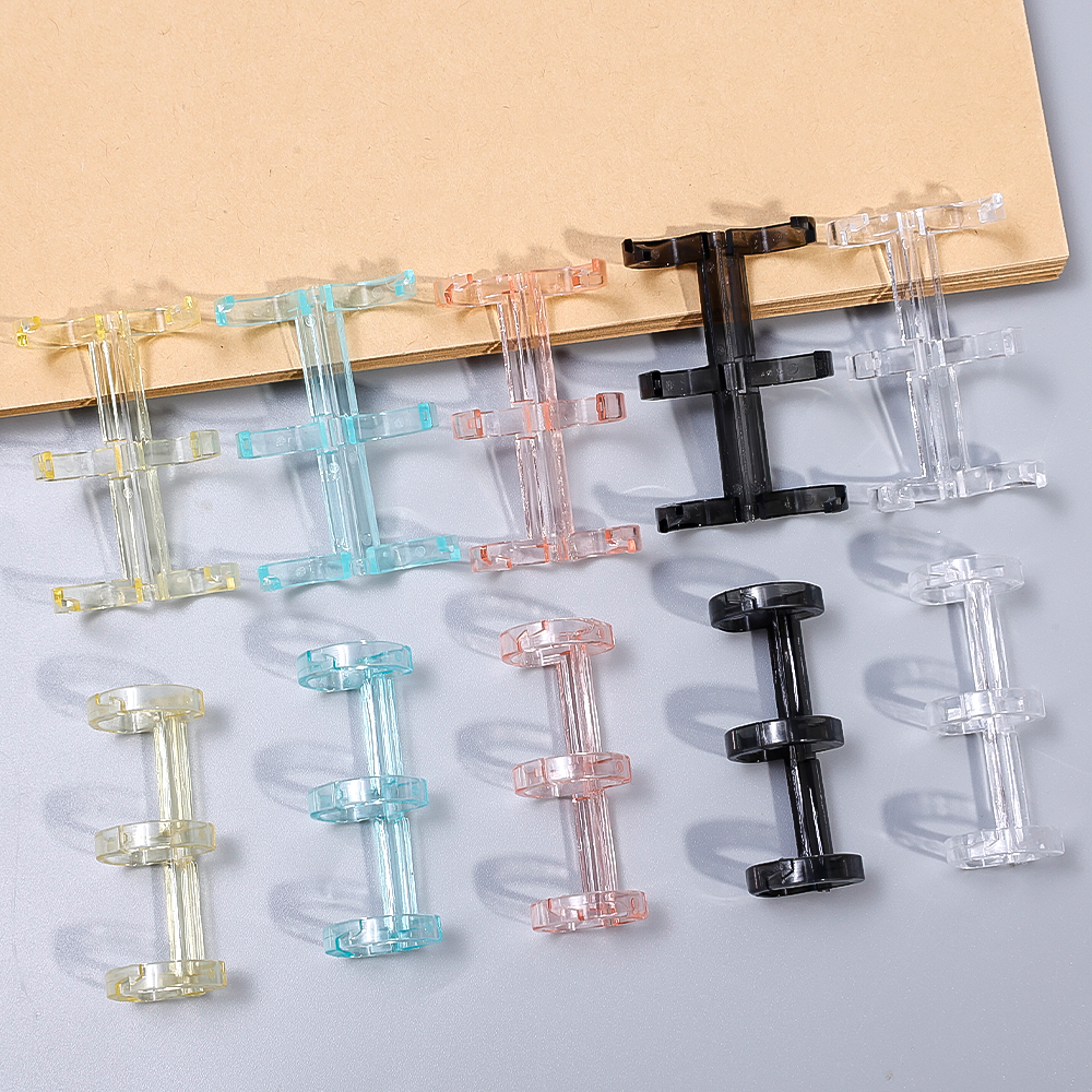 1/5Pcs Stationery Binder Clip Office Supplies Ring Binder Loose-leaf File Folder Accessory Notepad 3 Holes Refillable Metal Notebook Binding Hoops Multicolor. 