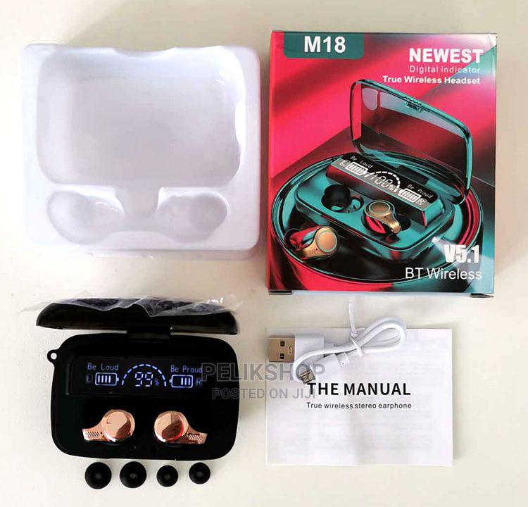 M18 Wireless Earbuds Bluetooth 5.1 In Ear TWS Stereo Headphones with LED Display Charging Case IPX7 Waterproof. 