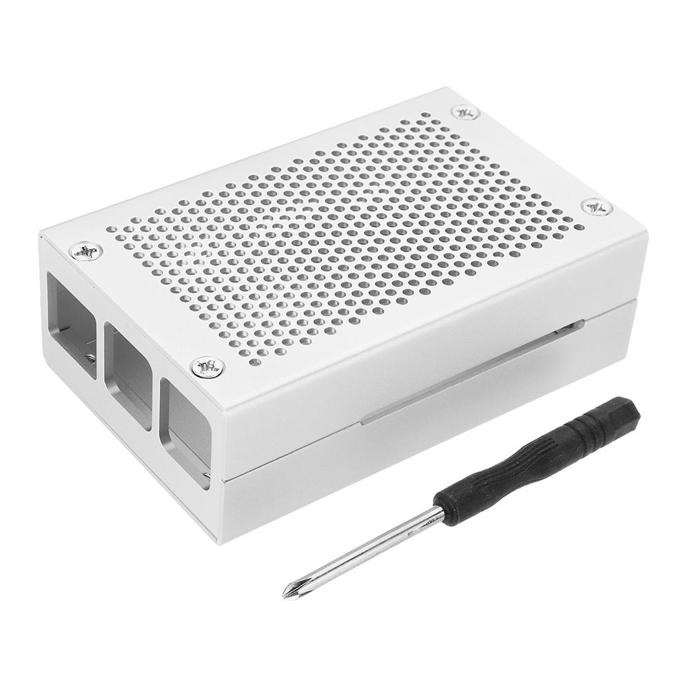 Silver/Black Aluminum Case Metal Enclosure With Screwdriver For Raspberry Pi 3 Model B+(plus) Purism. 