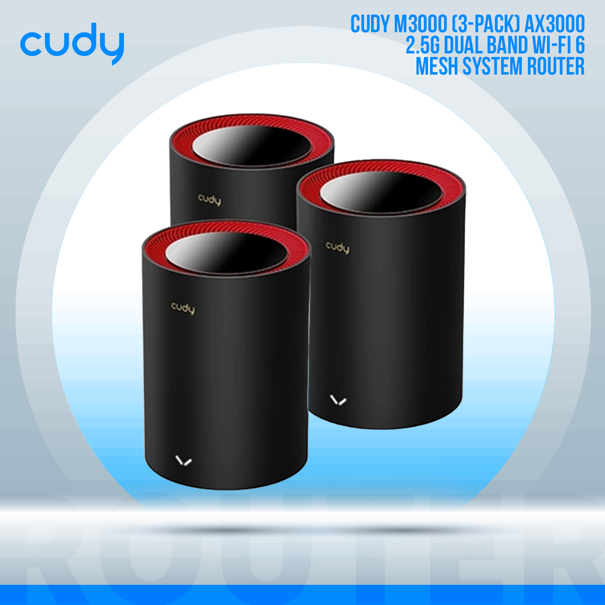 CUDY M3000 (3-Pack) AX3000 2.5G Dual Band Wi-Fi 6 Mesh System Router