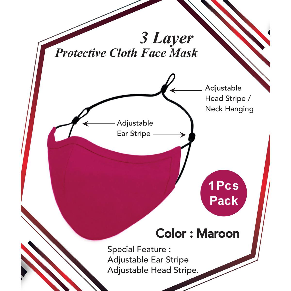 Fashionable 3 Layer Reusable Cloth Fabric Face Mask - mask