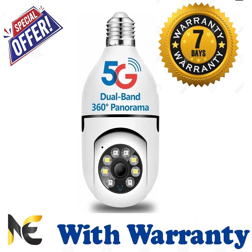 PTZ Bulb System 360 Degree WiFi Panorama IP Camera. 