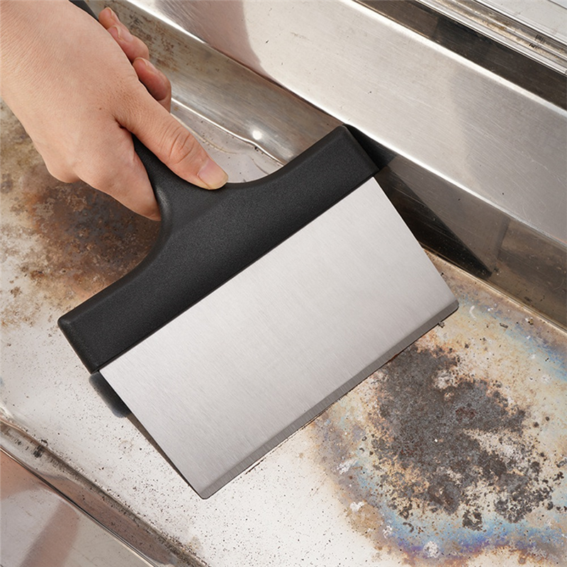 1Set Blackstone Griddle Cleaning Kit Flat Top Scouring Pads Non Scratch Griddle Scrubber Cleaning Pad Stainless Steel with 6In Grill Scraper. 
