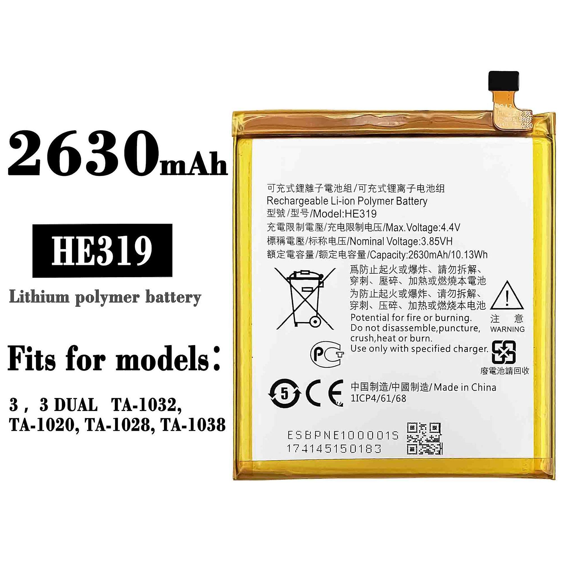 Nokia HE319 Brand New Fresh Replacement Mobile Battery for Nokia 3 - 2630 mAh