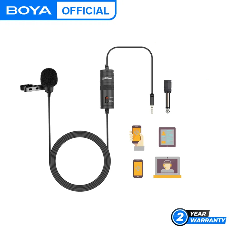 BOYA BY-M1 Condenser Professional Lavalier Lapel Microphone for PC iPhone Camera YouTube Recording Blogger Podcast. 