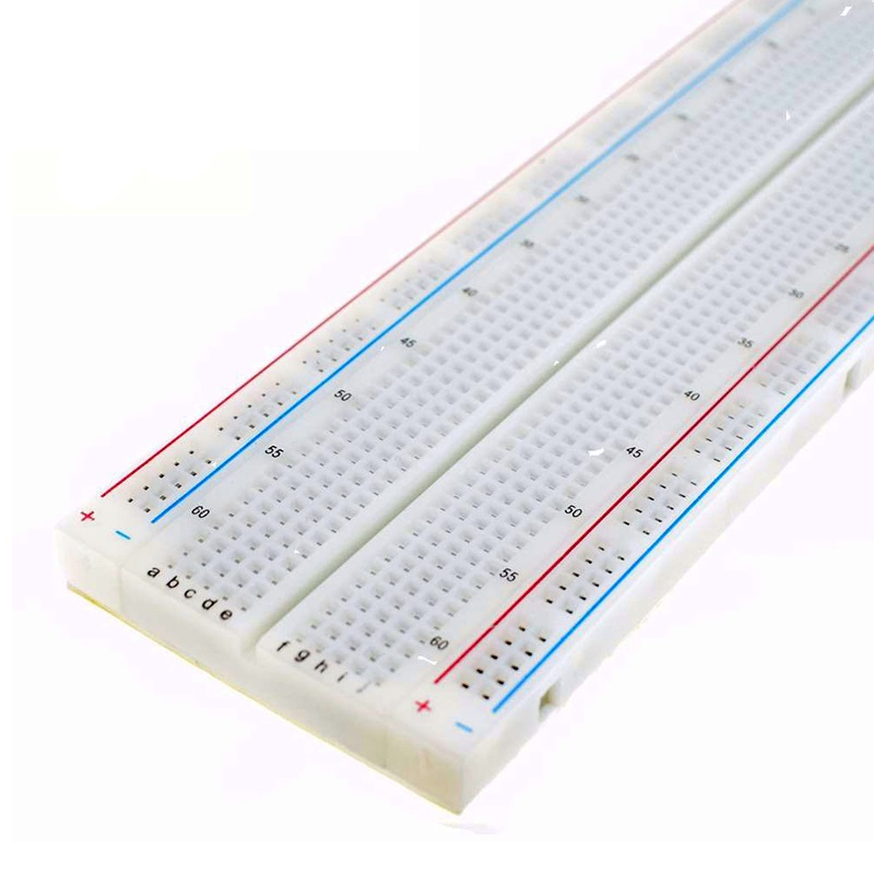 Prototype Breadboard 16.5x5.5 CM - 830 Holes Universal Prototype - Easily Compatible with Arduino Uno R3 (MB102) for Rapid Prototyping. 