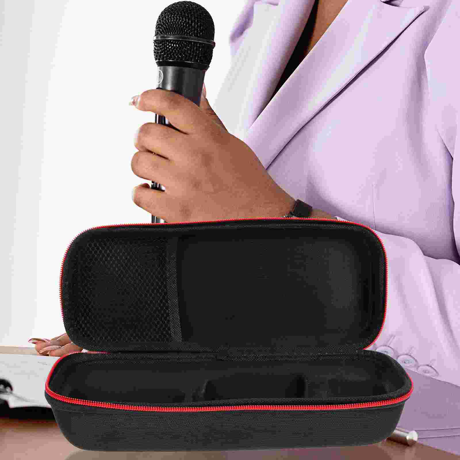 Handheld Microphone Zipper Pouch Wireless Microphone Case Mic Carrying Case Microphone Packaging Box Zipper Storage Bag. 