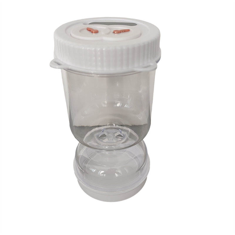 FORIDE Reusable Wet and Dry Separation Pickled Jar with Fork - Multipurpose Round Flip Top Jar for Daily Use