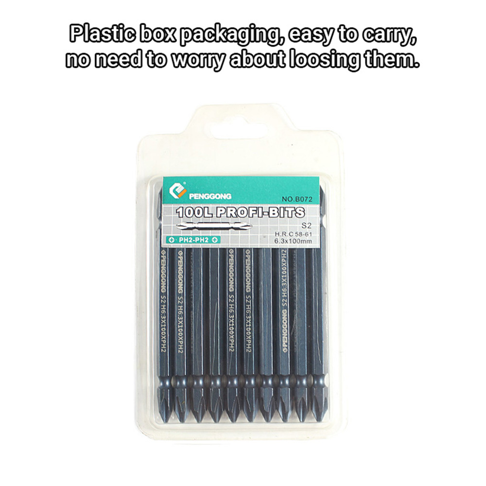 KOGEEK S2 Dual-head Screwdriver Bits Set Pneumatic Screwdriver Bits 10pcs (Slotted+Cross+Hex head). 