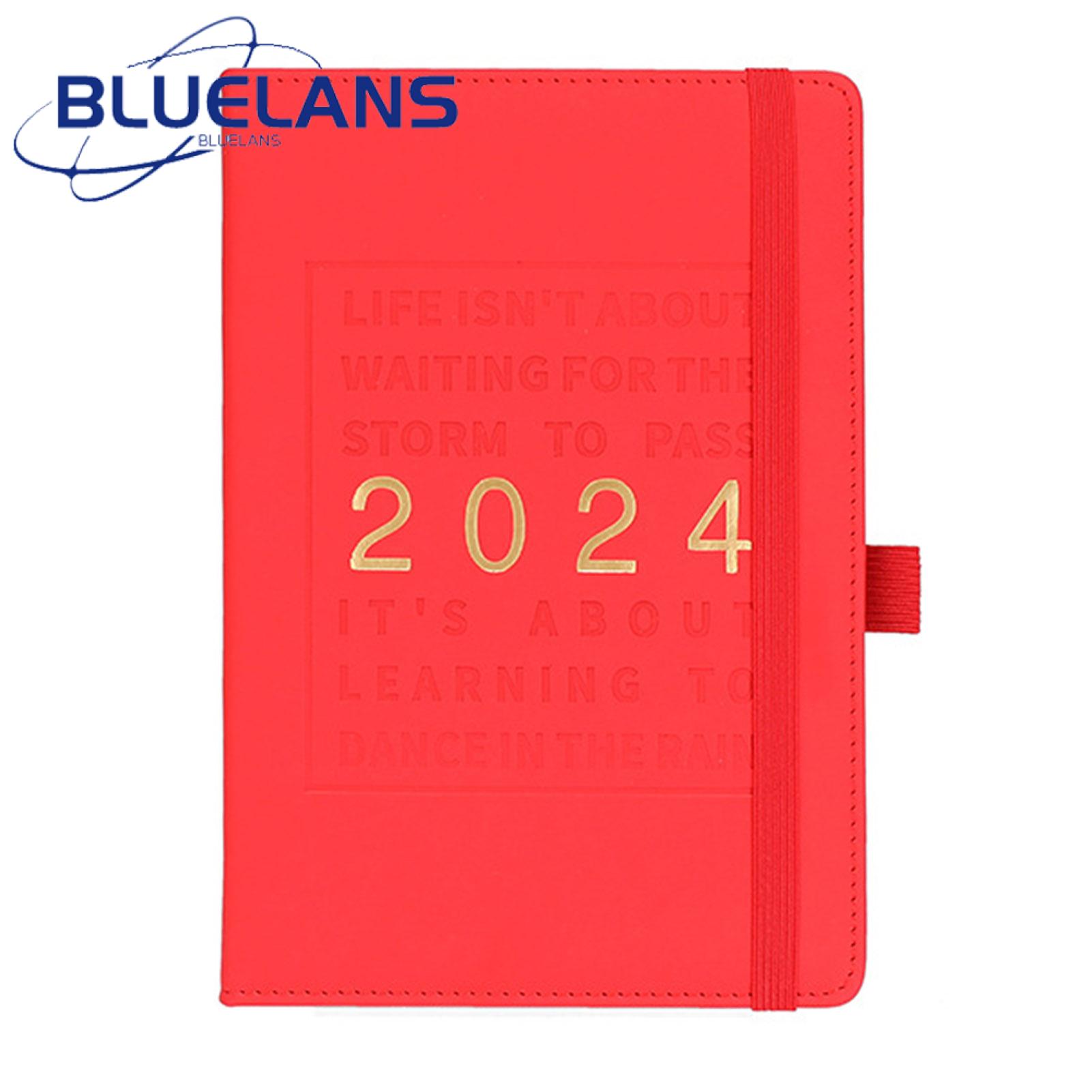 Agenda Notebook 2024 Planner Notebook with Faux Leather Cover Monthly Weekly Agenda Pen Loop Elastic Closure Buyers' Favorite Organized Planner