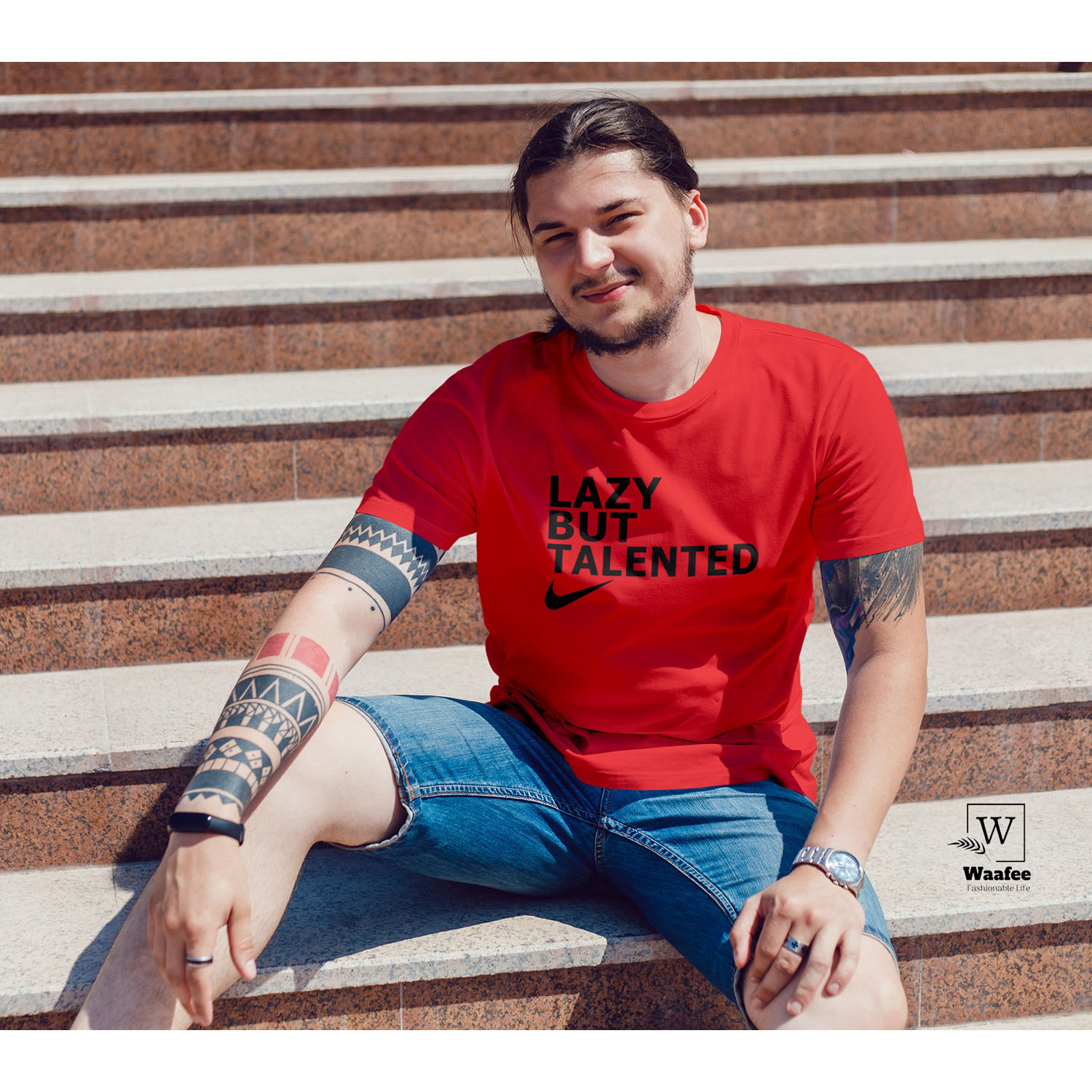 Lazy But Talented Design Half Hata Short Sleeve Tshirt