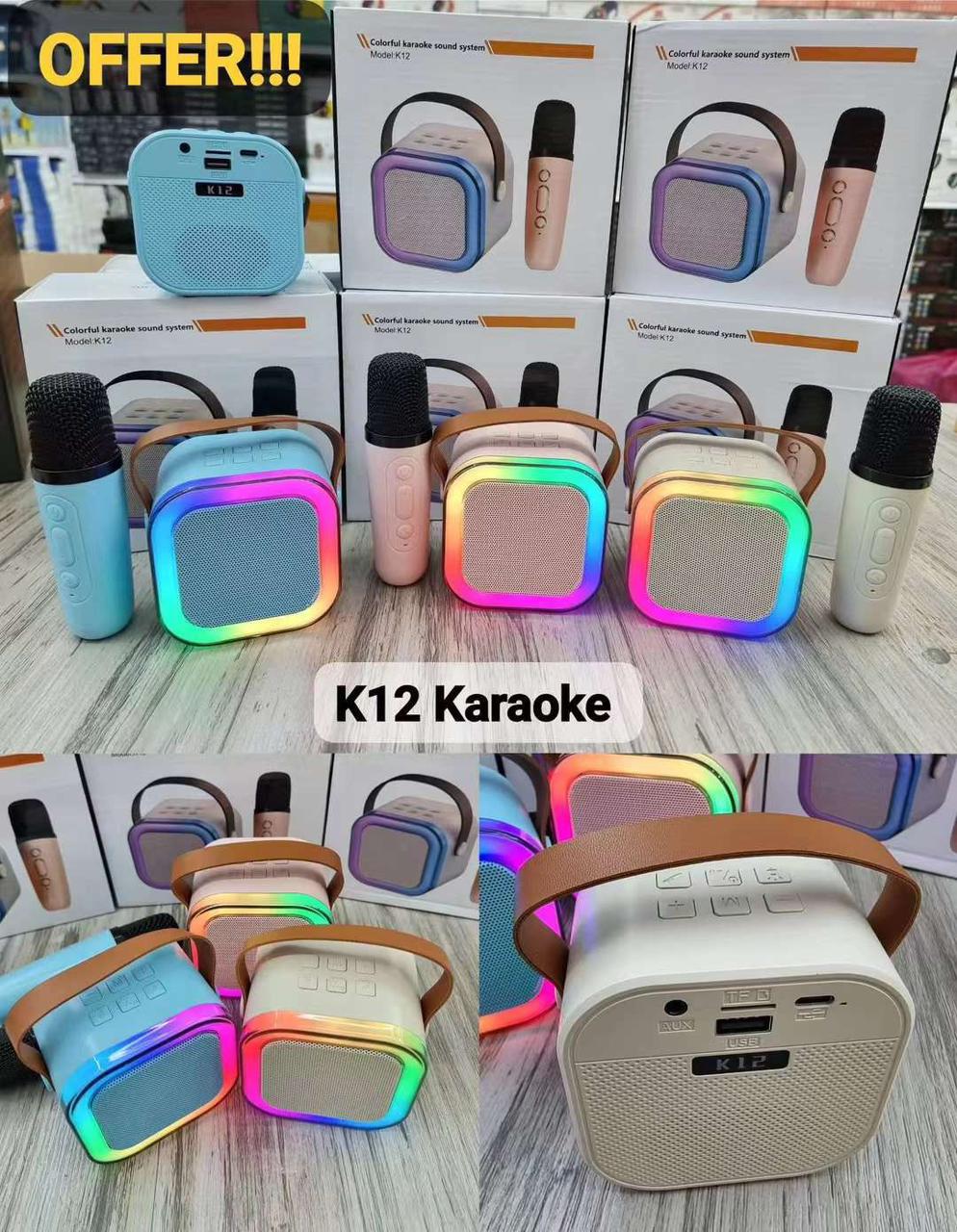 Karaoke wireless bluetooth sound system colourful speaker