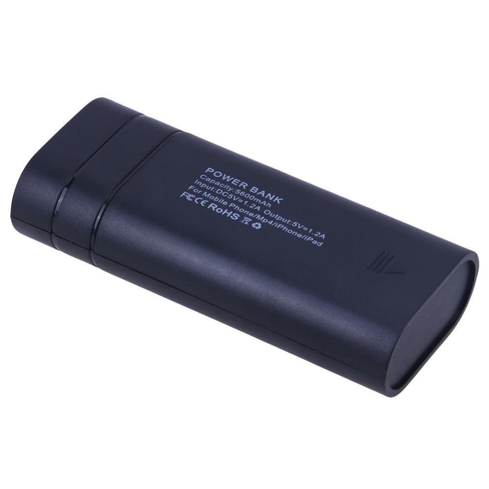 Mini Plastic Cased Removable 2 18650  DIY Box with LED Flashlight(Black) - intl. 