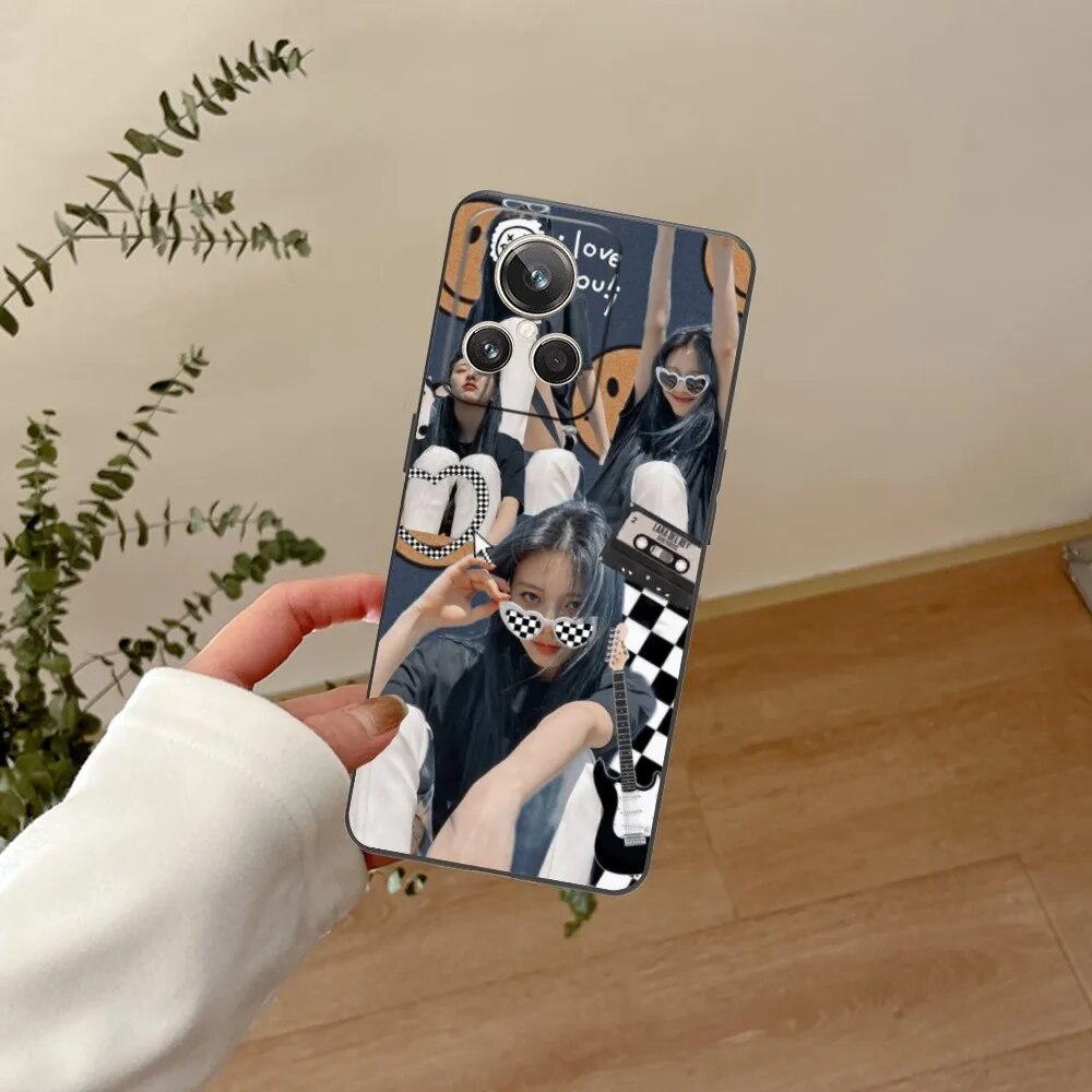 KPOP ITZY Yuna Mobile Cell Phone Case for Realme GT 2 9i 8i 7i Pro X50 X2 C35 C21 C20 C11 C3 Black Soft Phone Cover Funda. 