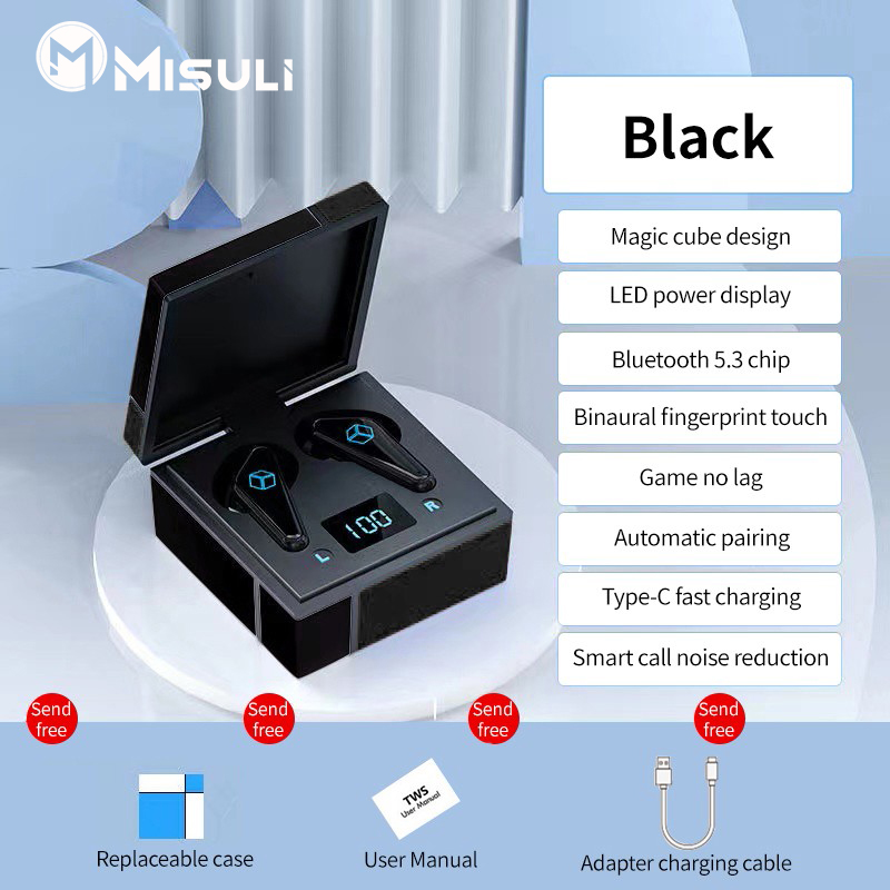 【FUPANG】K66 TWS wireless earbuds Bluetooth 5.3 earphones touch control low lantancy Type-C headsets gaming with