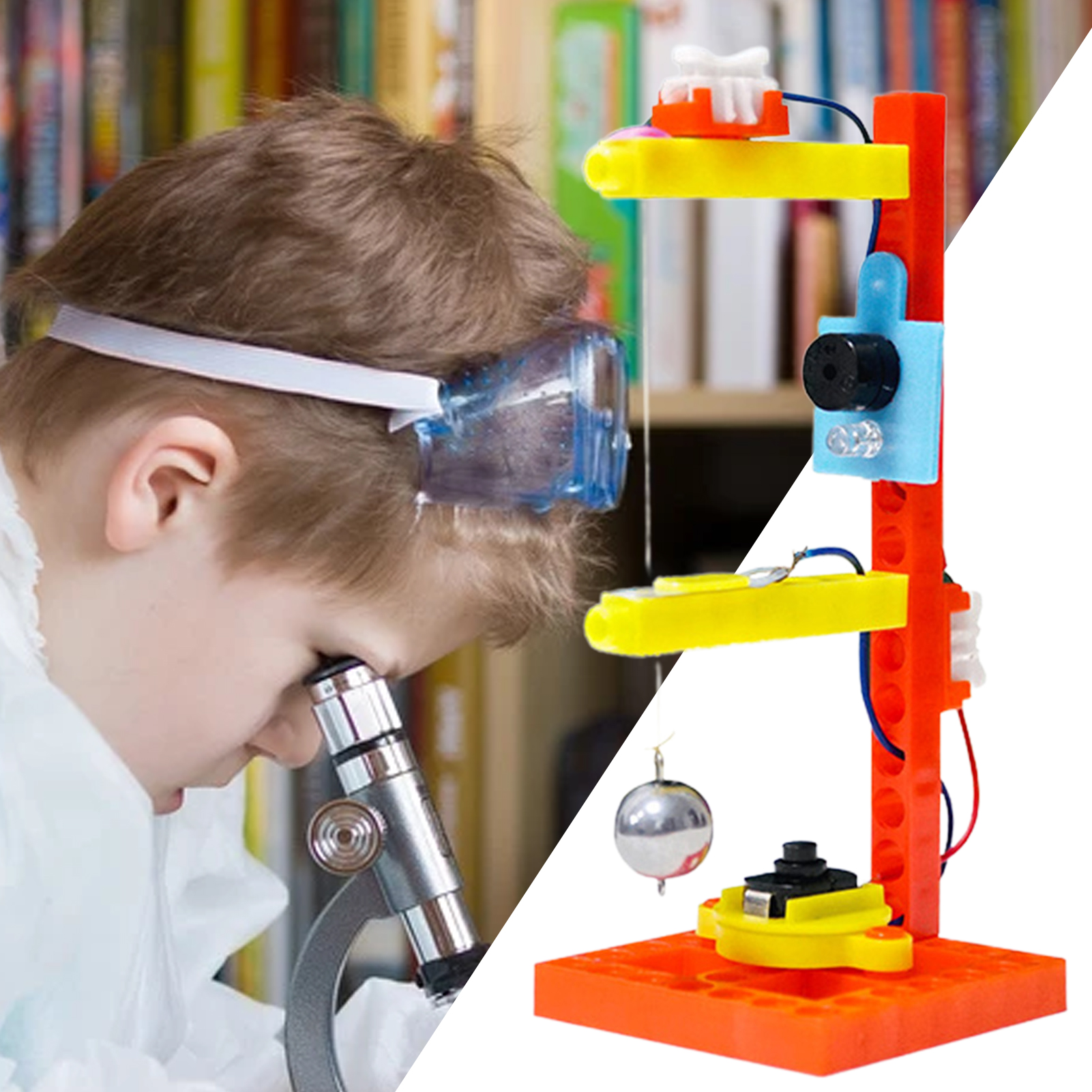 1 Set Earthquake Alarm Toy Creative Physical Experiment Plastic DIY Simple Seismograph Educational Tool. 