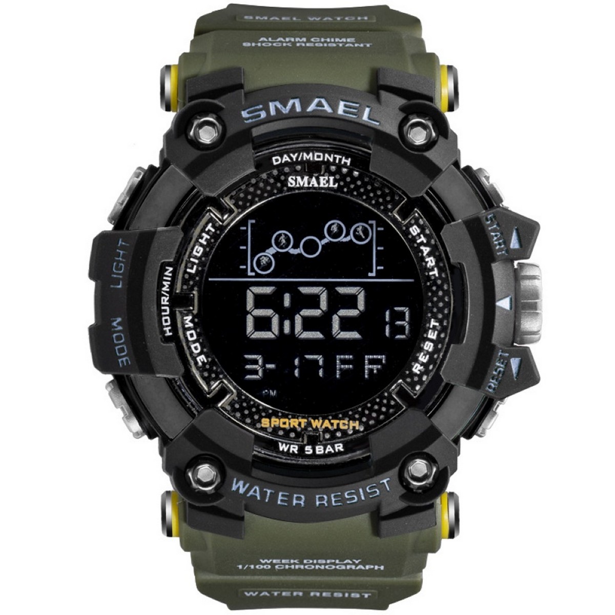 【DM bag factory Store】Men Outdoor Waterproof Luminous Dial Electronic Wrist Watch