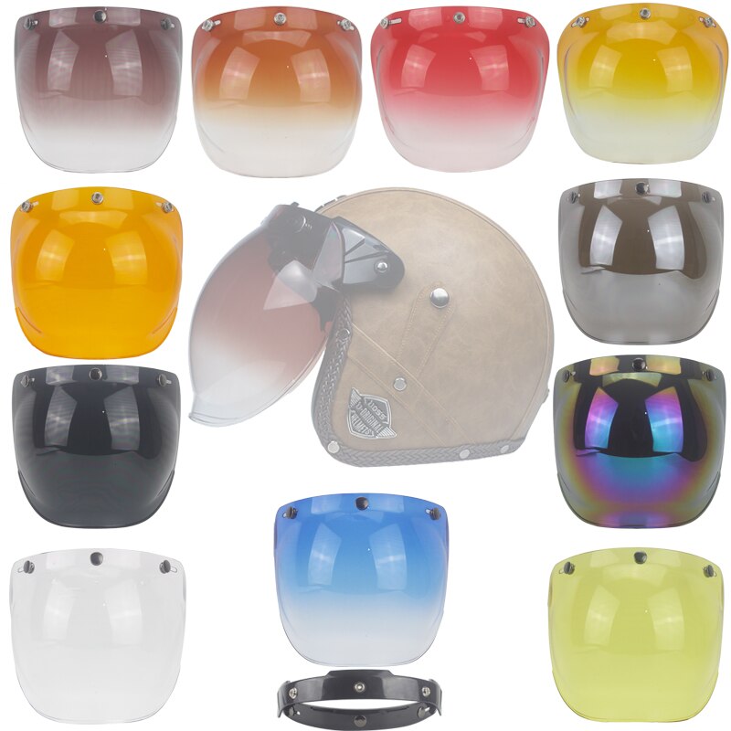 【VisioN Shop】A8 PC plastic bubble top quality face motorcycle helmet colors available vintage helmet shield. 