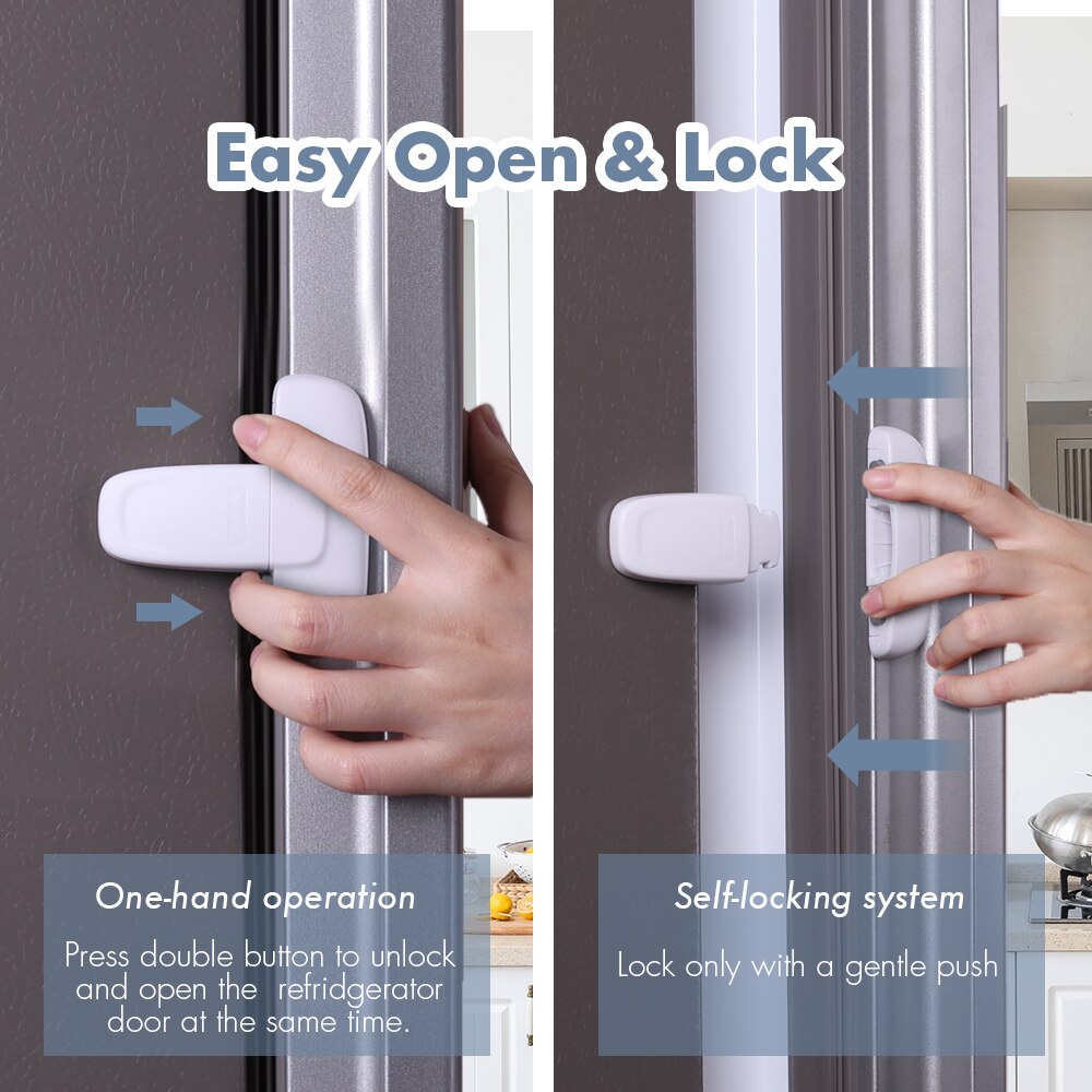 【happy one】EUDEMON Single Door Fridge ty Lock for Mini Refrigerators Door Baby Protection From Children Lock. 