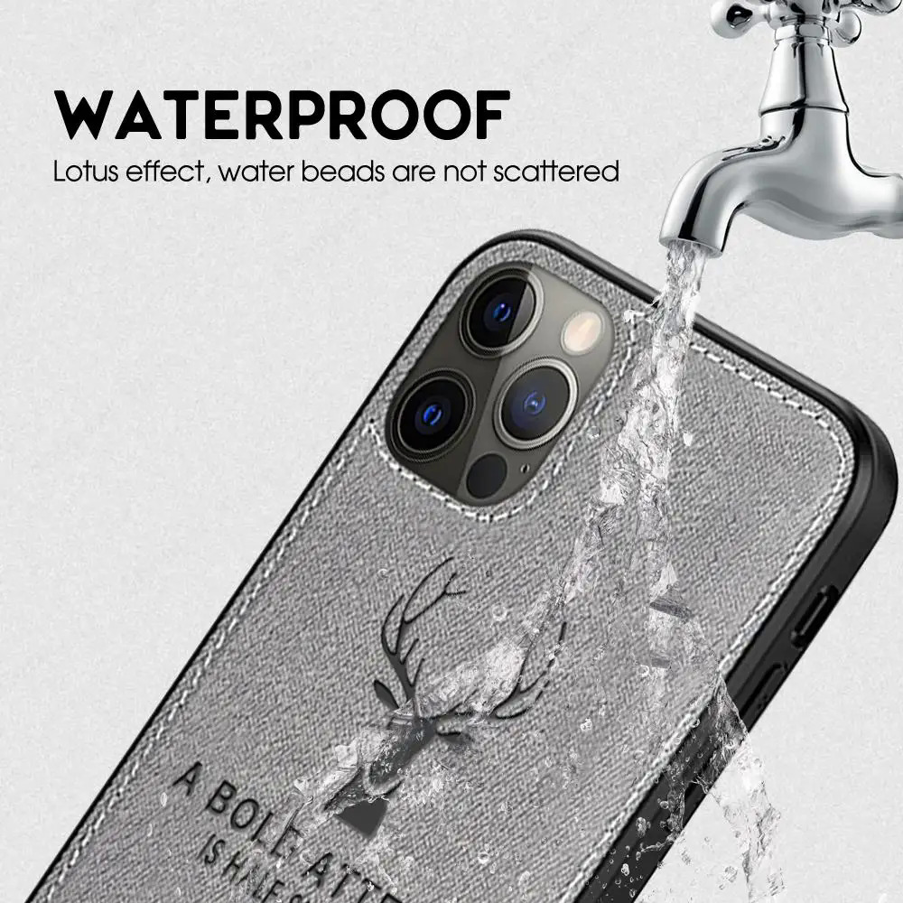 For iPhone 12 11 pro Max elk cloth phone case for iPhone XR 12 pro 11pro XS Max X shockproof Funda for iphone12 pro back cases. 