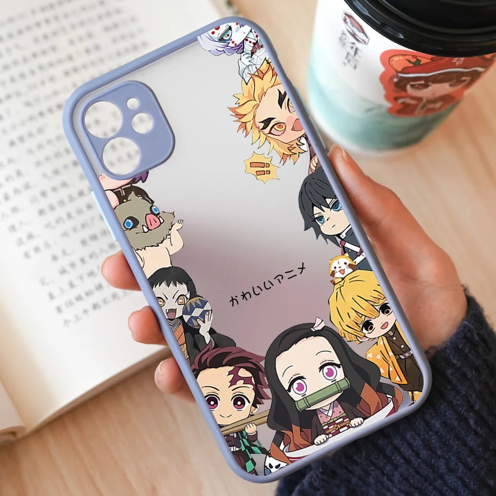 Japanese Anime Demon Slayer Phone Cases for iPhone 15 14 13 12 11 Pro Max Mini X XR XS 7 8 Plus SE Kimetsu No Yaiba Cover Shell. 