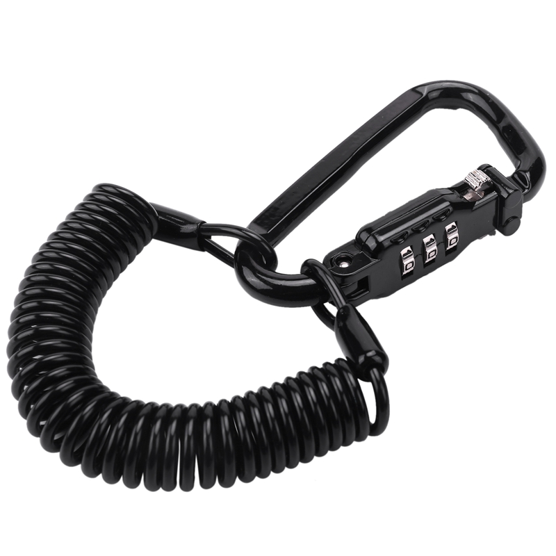 Motorcycle Helmet Lock \u0026 Cable. Black 