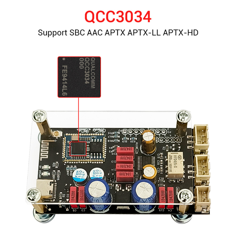 BRADOO - Qualcomm QCC5125 Bluetooth 5.1 Lossless Decoding Board LDAC Audio Decoder Board. 