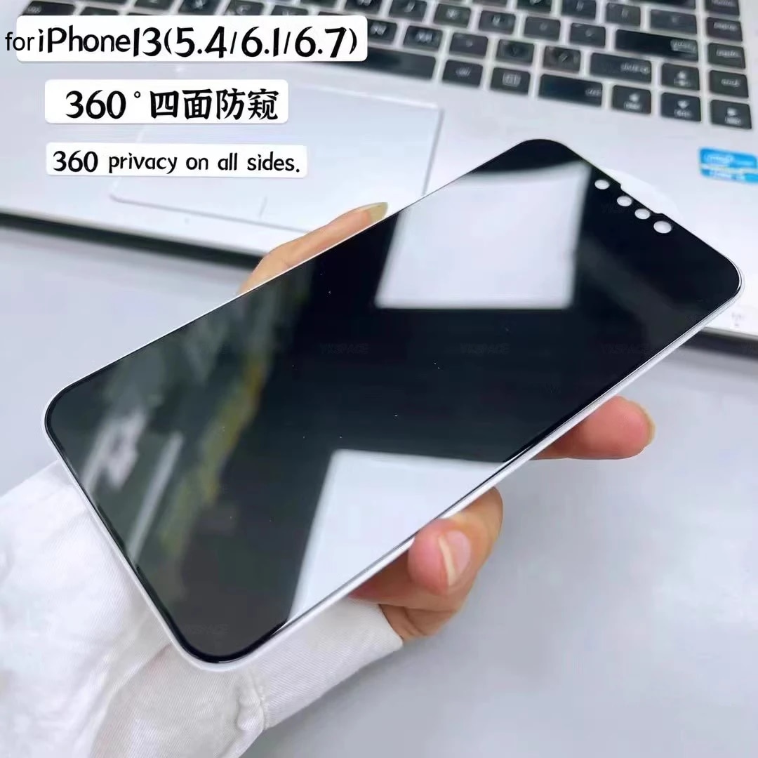 360 Degree Privacy Screen Protector for iPhone 15 14 Plus 13 12 mini 11 Pro X XS MAX XR Anti Glare Spy Peeping 9H Tempered Glass. 