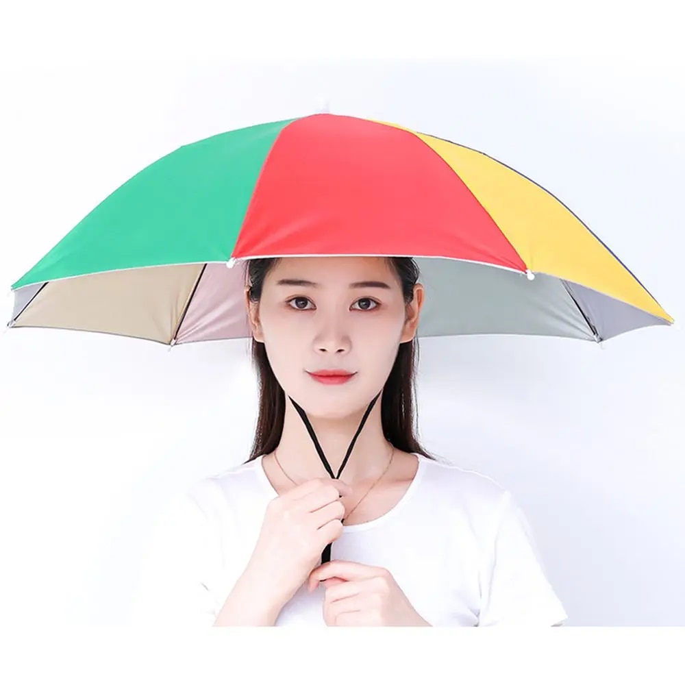 Umbrella Hat Windproof Fishing Head Wearing Sunshade Rain Gear Outdoor Folding Portable Umbrella Camping Beach Head Hats