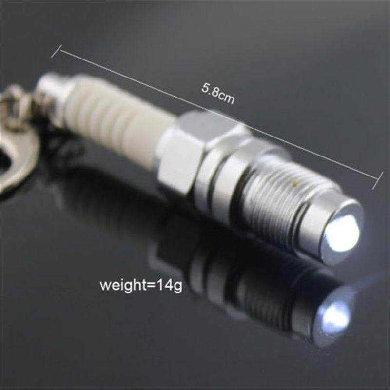 Graceful Casual Fashion LED Key Chain Spark Plug Key Chain Keychain Car Parts Keyring. 
