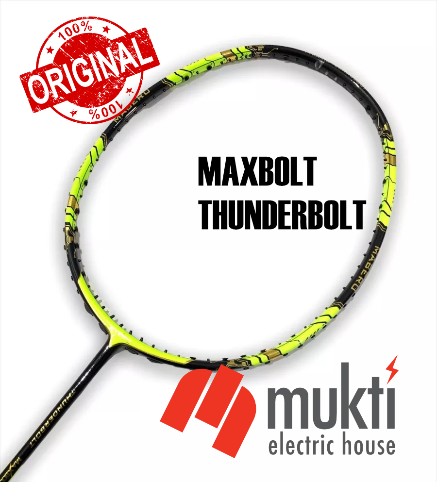 Korea Imported MAXBOLT THUNDERBOLT Unstrung Badminton Racket Bat. 