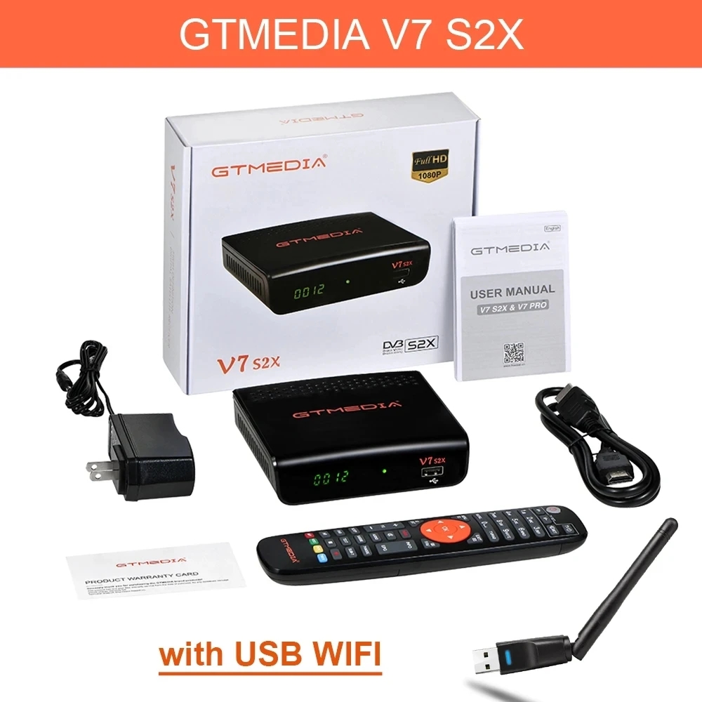 GTMEDIA V7S2X V7 HD başbakan ECAM IKS uydu TV alıcısı DVB-S2X S2 dekoder Tuner Ecam CS protokolü 1080P H.265 dahili 2.4G. 