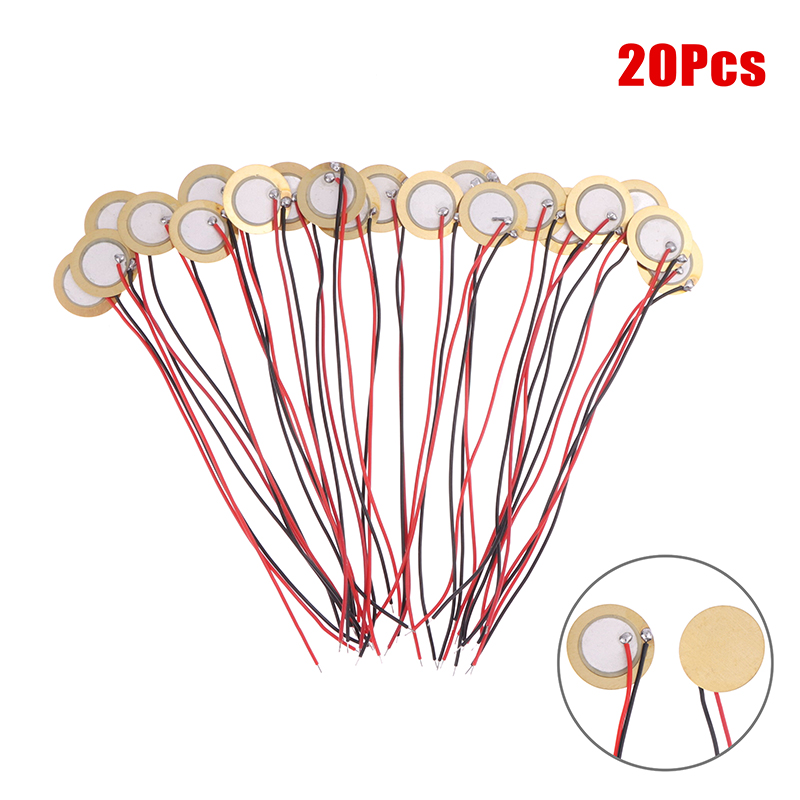 20PCS Piezo Ceramic Elements Buzzer Dia 15mm Sounder Sensor Trigger Drum Disc With Wire Copper For Buzzer Hudduo. 