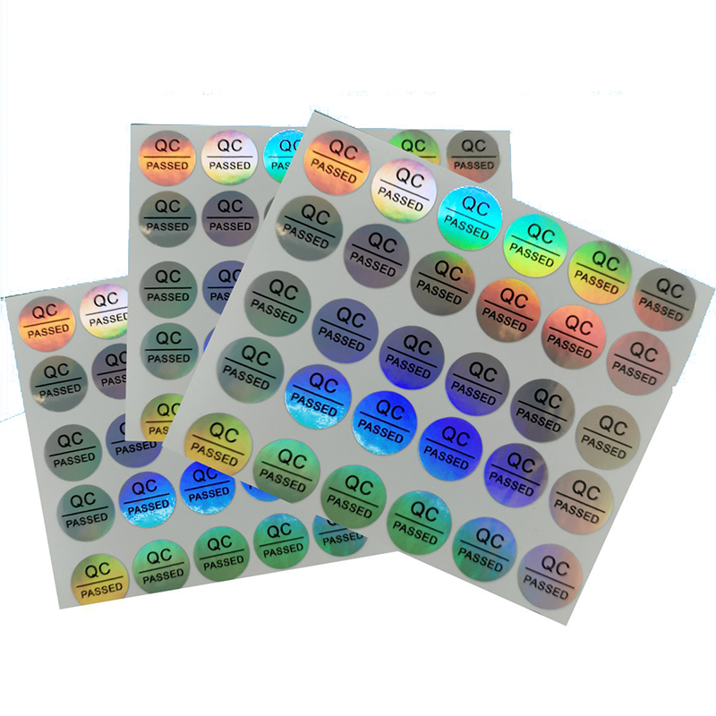 Silver High Security seals Tamper Evident sticker Warranty Void QC Passed labels Hologram stickers with Unique Serial Numbering. 