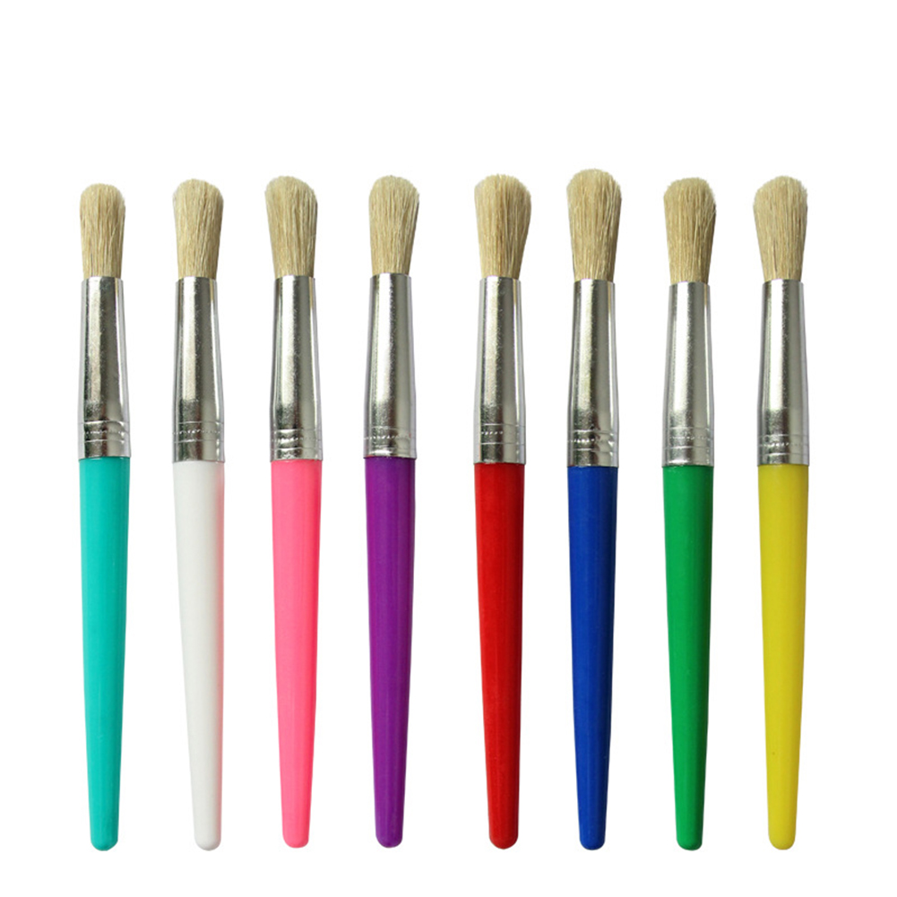 New 4 Pc Paint Bruhe et Round Pointed ip Paintbruhe britle Hair Artit oil painting bruh Model:4 round peak regular color). 