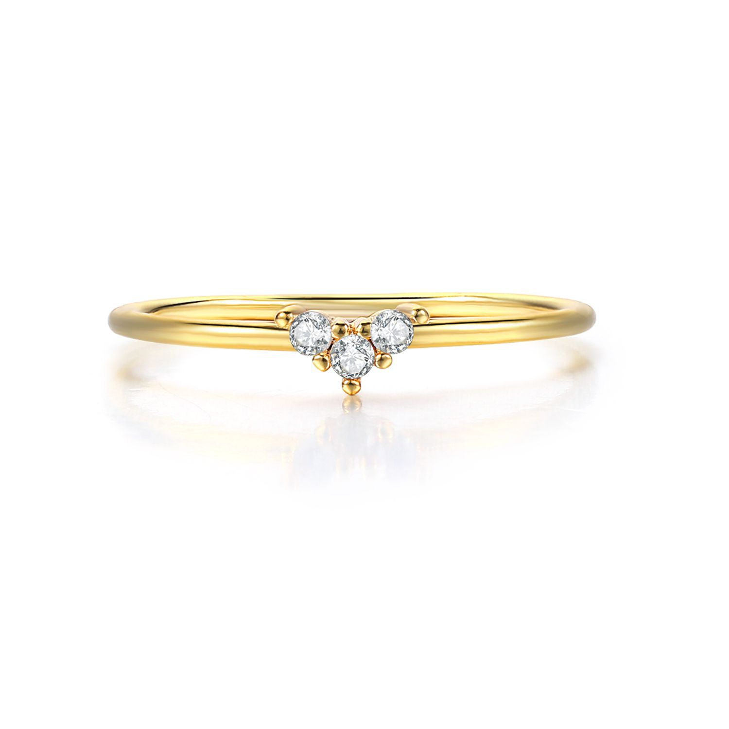 Hazy Moon Japanese simple fashion heart shaped wedding thin ring women's real gold plated zircon cross-border accessories. 