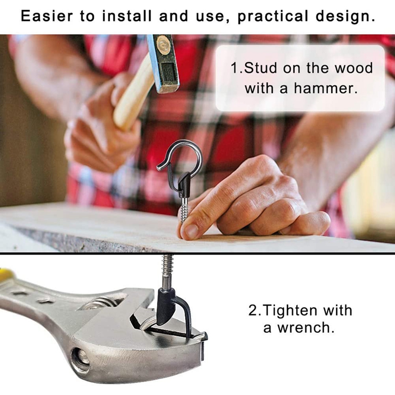 20PCS Q Hanger Hooks Heavy Duty Wall Ceiling Hooks with Safety Buckle. 