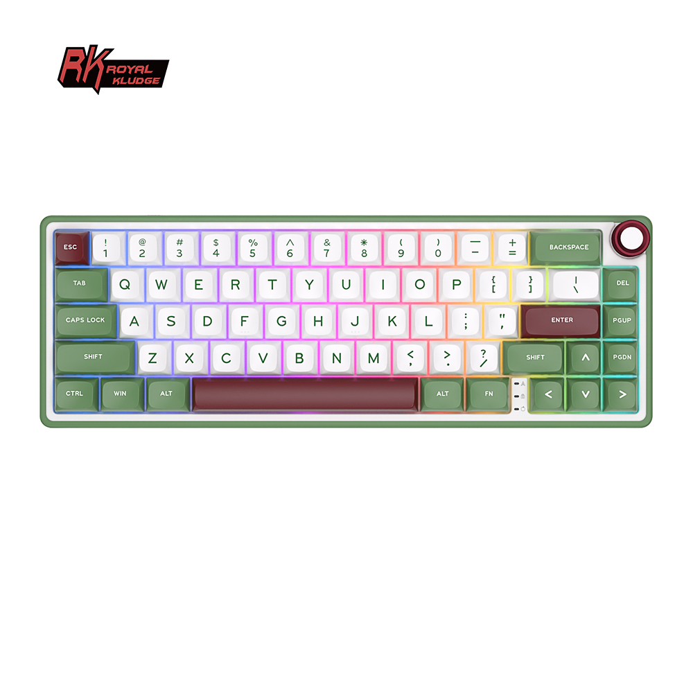 RK Royal Kludge R65 Wired Gaming Keyboard Gasket Hot Swapple Mechanical Keyboard PBT Keycaps RGB Custom Keyboard with Volume Knob for PC. 
