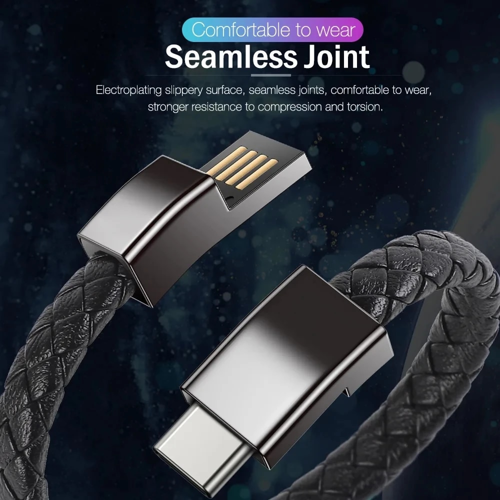 Bracelet USB Cable Portable Fast Charging USB Micro Type C Charger Cord For iPhone 13 12 11 15 Pro Max X Samsung Xiaomi Huawei. 