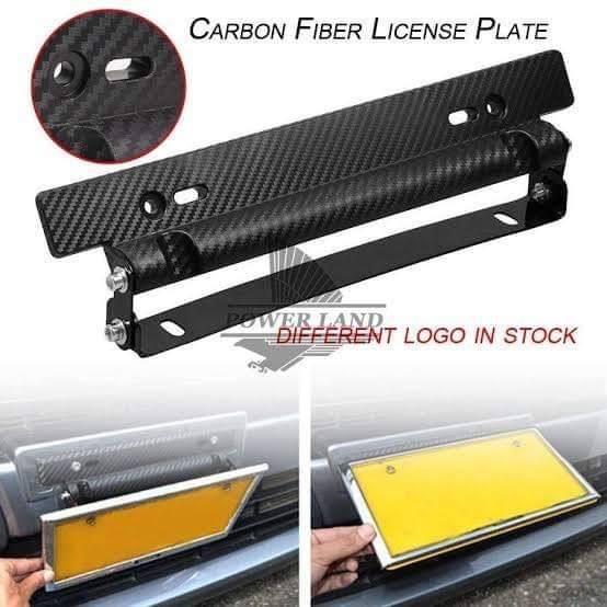 Universal Adjustable Carbon Fiber Car Racing License Plate Frame Holder Bracket