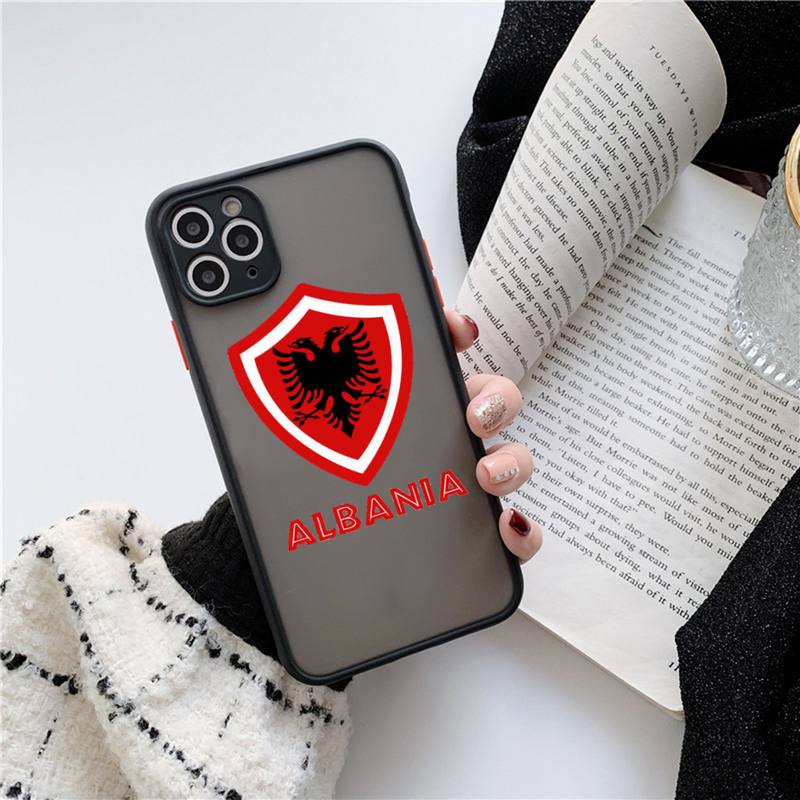 Albania Albanians Flag Phone Case matte transparent For iphone 14 11 12 13 plus mini pro max cover. 