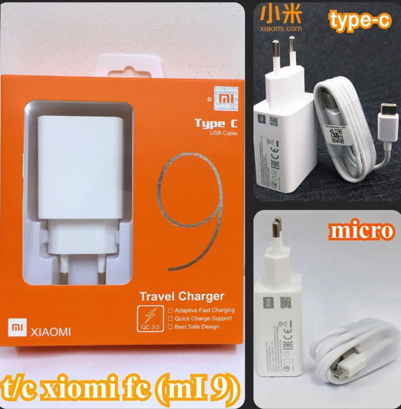 CHARGER XIAOMI FAST CHARGING REDMI 9 ORIGINAL MICRO USB TYPE C