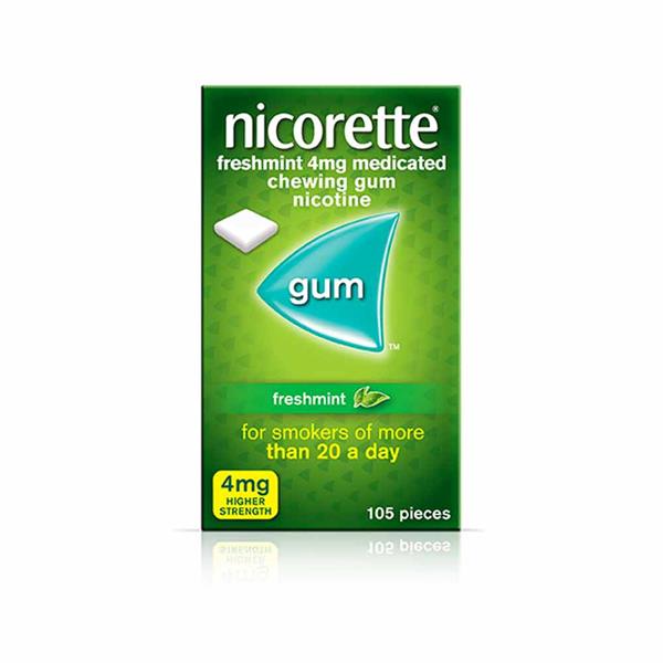 Nicorette Anti Nicotine Chewing Gum Sugar Free Mint Flavour 4gm 1BOX 105pcs UK. 