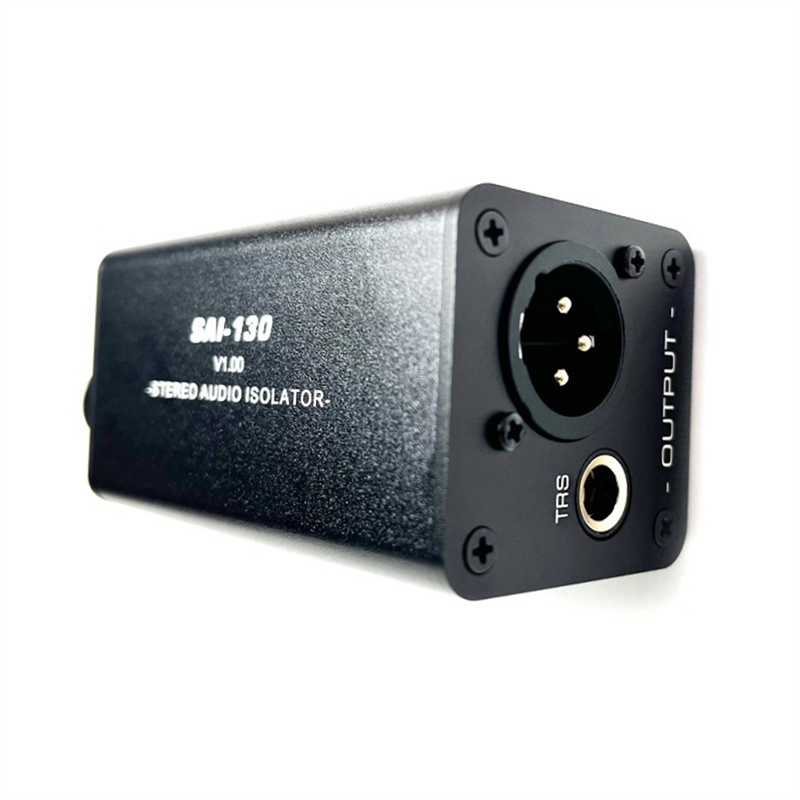 Audio Isolator Noise Reduction,Eliminates Current Noise,DI Grounding Box,6.5 XLR Mixer Audio Isolator, -130 Stereo Easy to Use