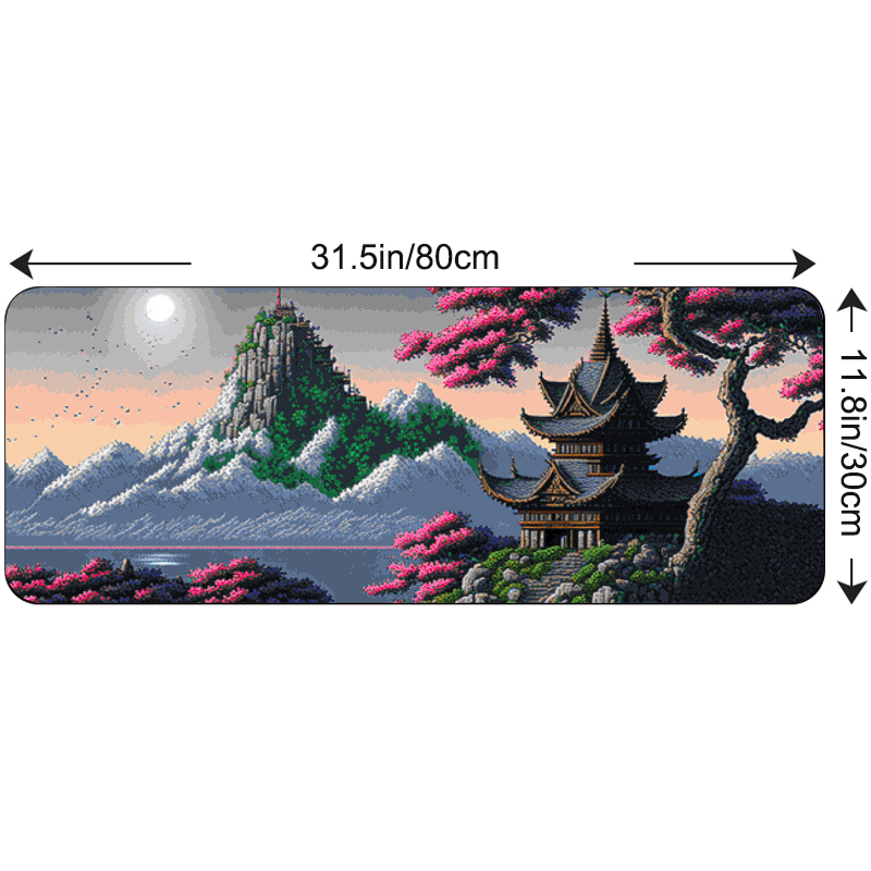 80x30cm Large Gaming Mousepad Locking Edge Japan Landscape Anime Computer Rubber Mouse Pad Desktop Mat for Laptops for PC. 