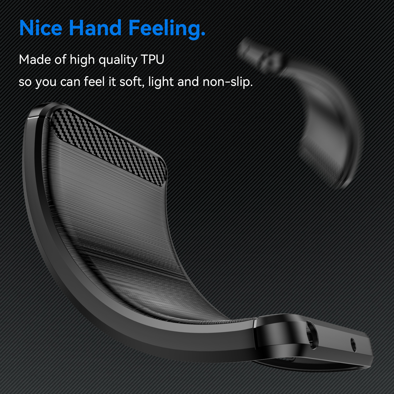 Nokia C2 2nd Edition Carbon Fiber Camera Protection Back Cover High Quality Soft Mobile Back Cover Black Color for Nokia C2 2nd Edition. 