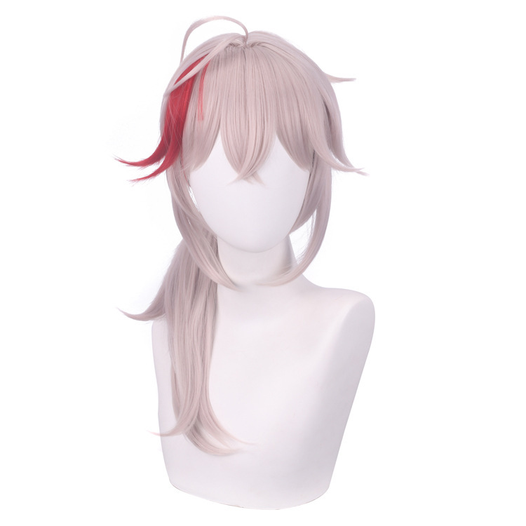 Lord Seida, Genshin Impact, Samurai of Inazuma Castle, Kaedehara Kazuha, Yellow and Pink Highlight Styling, Ponytail, Cos Wig. 