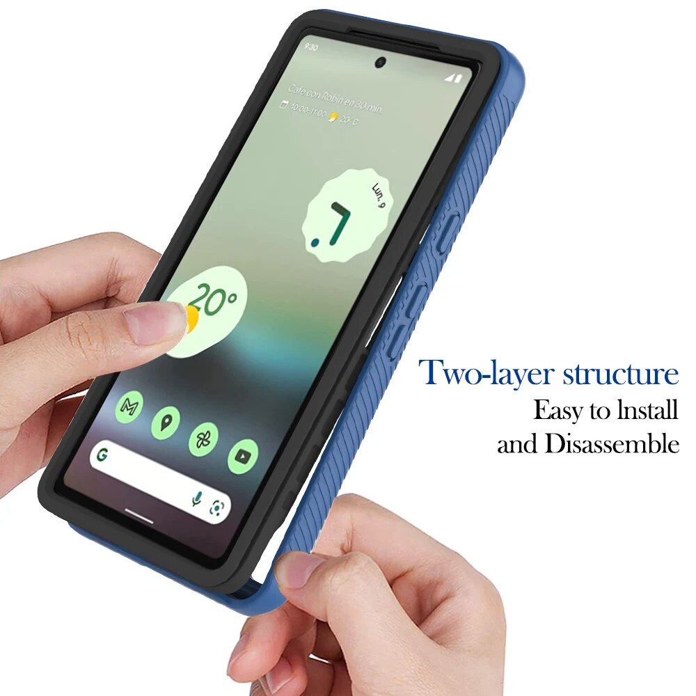 For Google Pixel 7A 7 Pro 8 Pro 6 Pro 6A Phone Case 360 Full body Protection Clear Anti-fall Cover With Front Frame For Pixel 6. 